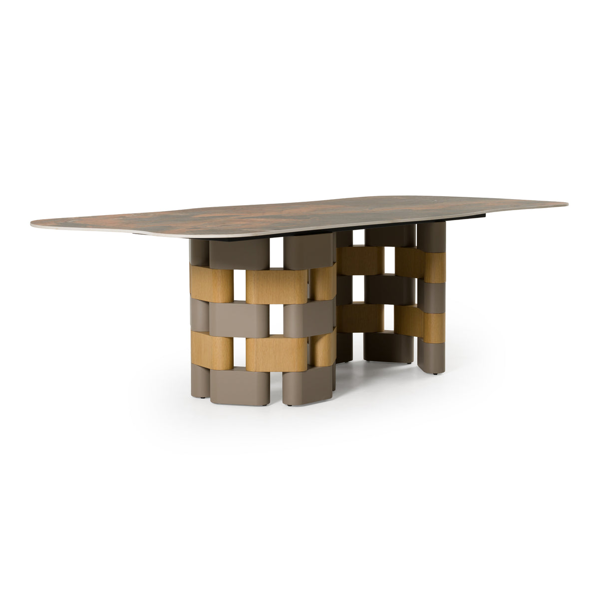Falzone - Modern Ceramic + Wood Dining Table by VIG Furniture - View 4