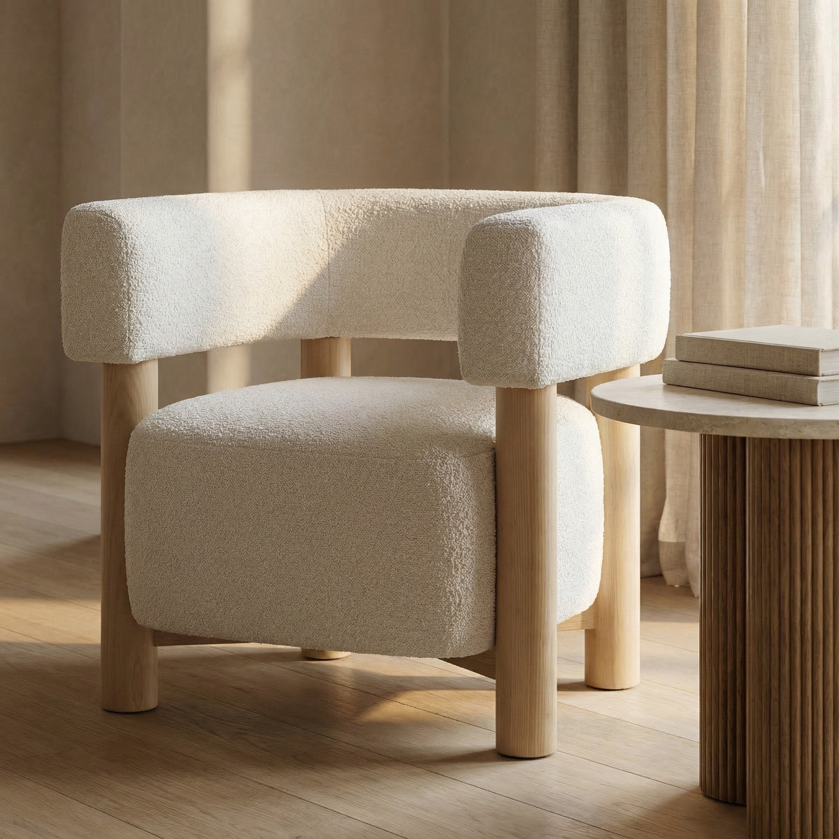 Fang - Modern White Fabric & Wood Accent Chair by VIG Furniture - View 7