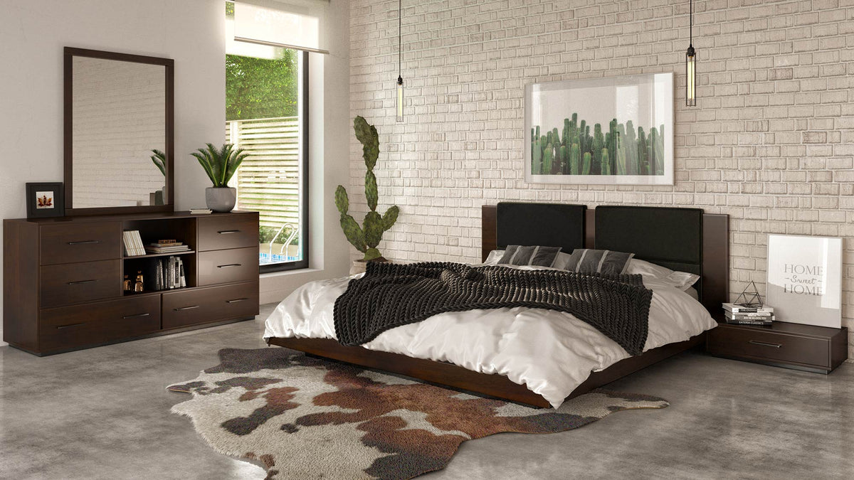 Fantasia - Contemporary Dark Walnut and Dark Grey Bed by VIG Furniture - View 1