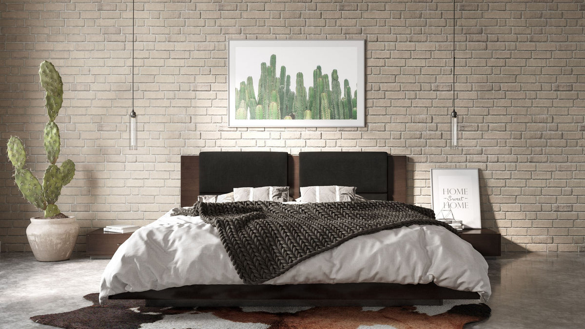 Fantasia - Dark Walnut/Dark Grey Bed and Two Nightstands by VIG Furniture - View 4
