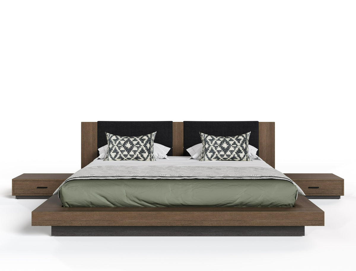 Fantasia - Dark Walnut/Dark Grey Bed and Two Nightstands by VIG Furniture - View 5