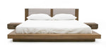 Queen Fantasia - Contemporary Walnut & Grey Bed with Two Nightstands by VIG Furniture - View 1