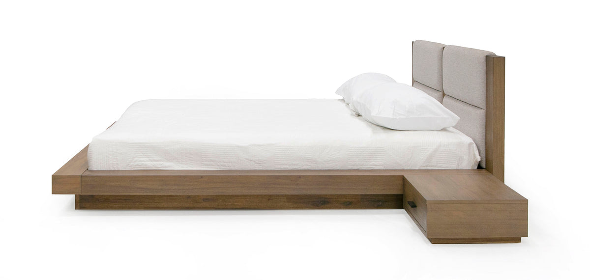 Fantasia - Contemporary Walnut & Grey Bed with Two Nightstands by VIG Furniture - View 2