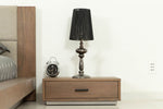 Eastern King Fantasia - Contemporary Walnut & Grey Bed with Two Nightstands by VIG Furniture - View 2