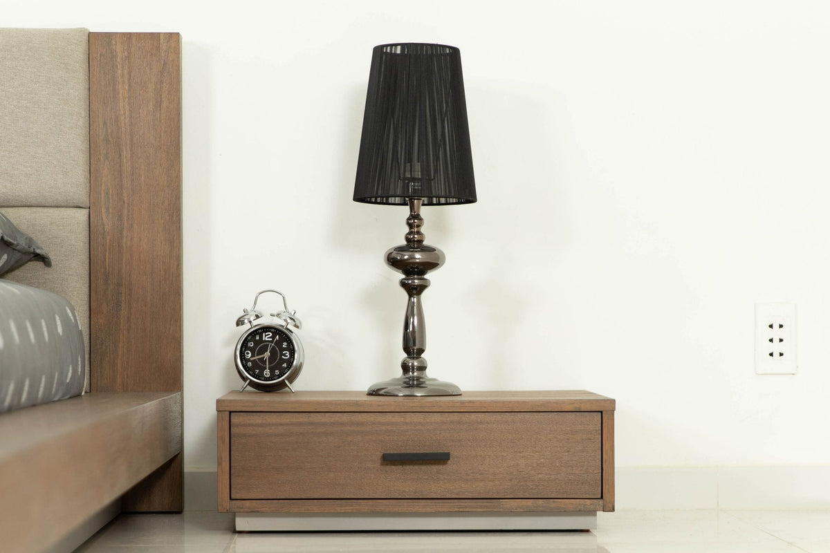 Eastern King Fantasia - Contemporary Walnut & Grey Bed with Two Nightstands by VIG Furniture - View 2