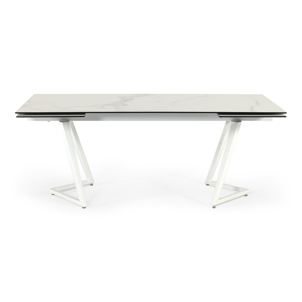 Farrell - Modern White Ceramic Extendable Dining Table by VIG Furniture - View 1