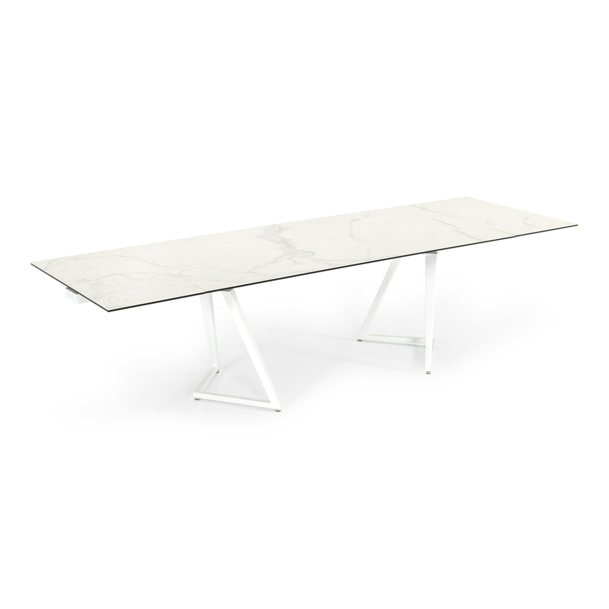 Farrell - Modern White Ceramic Extendable Dining Table by VIG Furniture - View 7