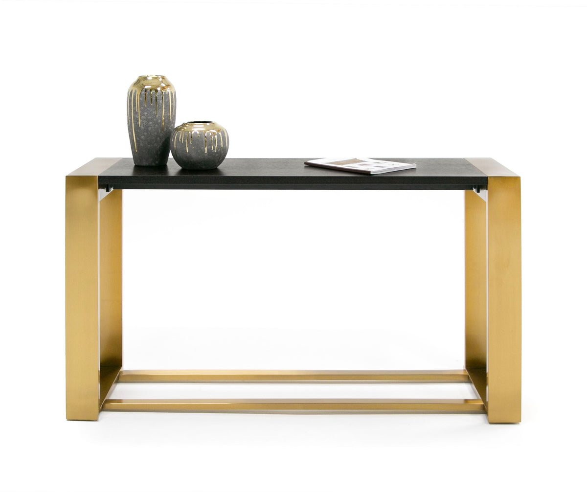 Fauna - Modern Wenge and Brass Console Table by VIG Furniture - View 2