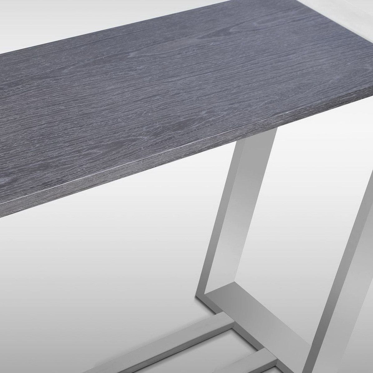 Fauna - Modern Grey Elm & Stainless Steel Console Table by VIG Furniture - View 4
