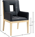 Gwendolyn - Faux Leather Dining Arm Chair With Natural Frame