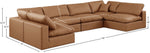 Comfy - 6 Piece Faux Leather Modular Armless Sectional