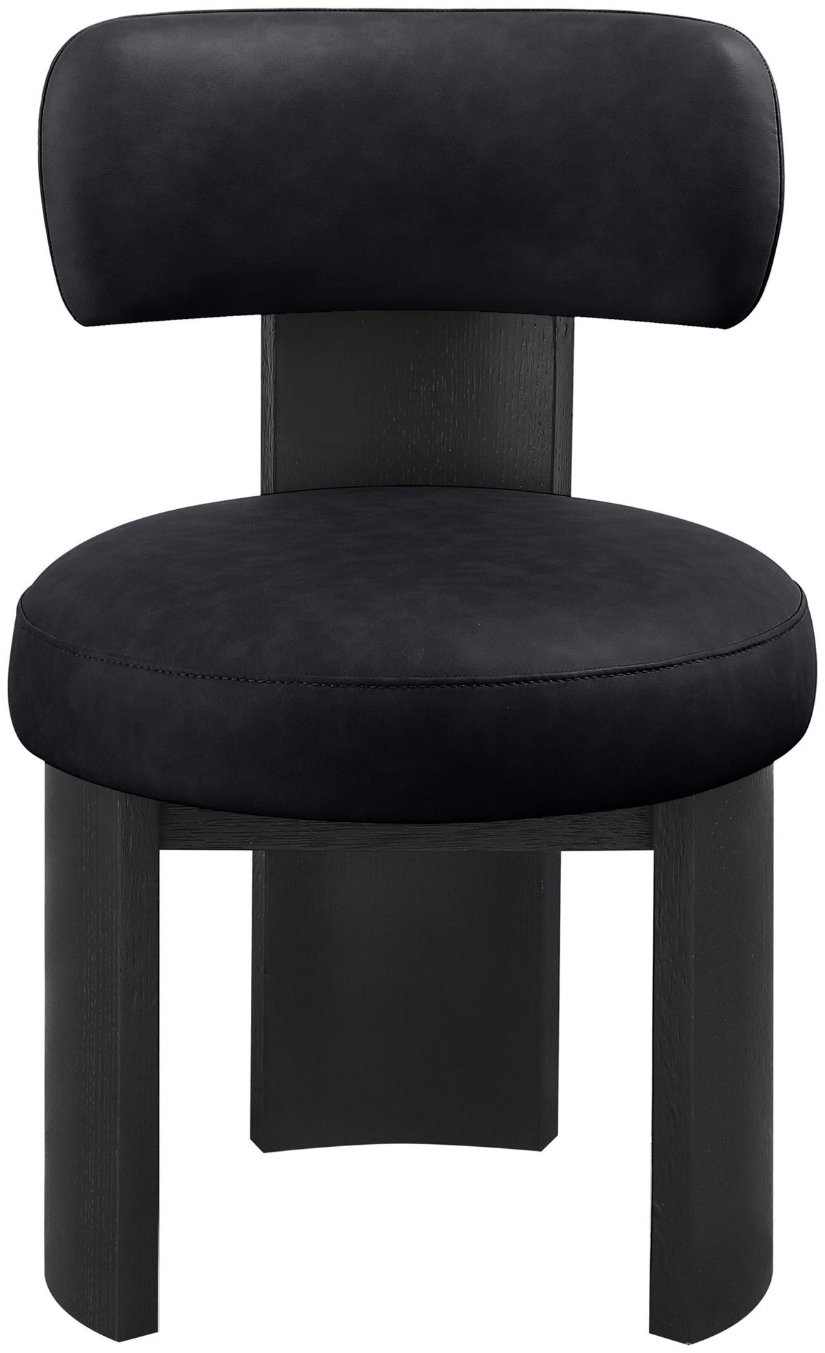 Atelier - Vegan Leather Upholstered Dining Chair (Set of 2) - Black Frame