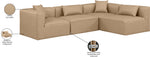 Cube - 4 Piece Modular Corner Sectional - Tan