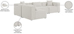 Cube - Linen 4 Piece Modular Corner Sectional