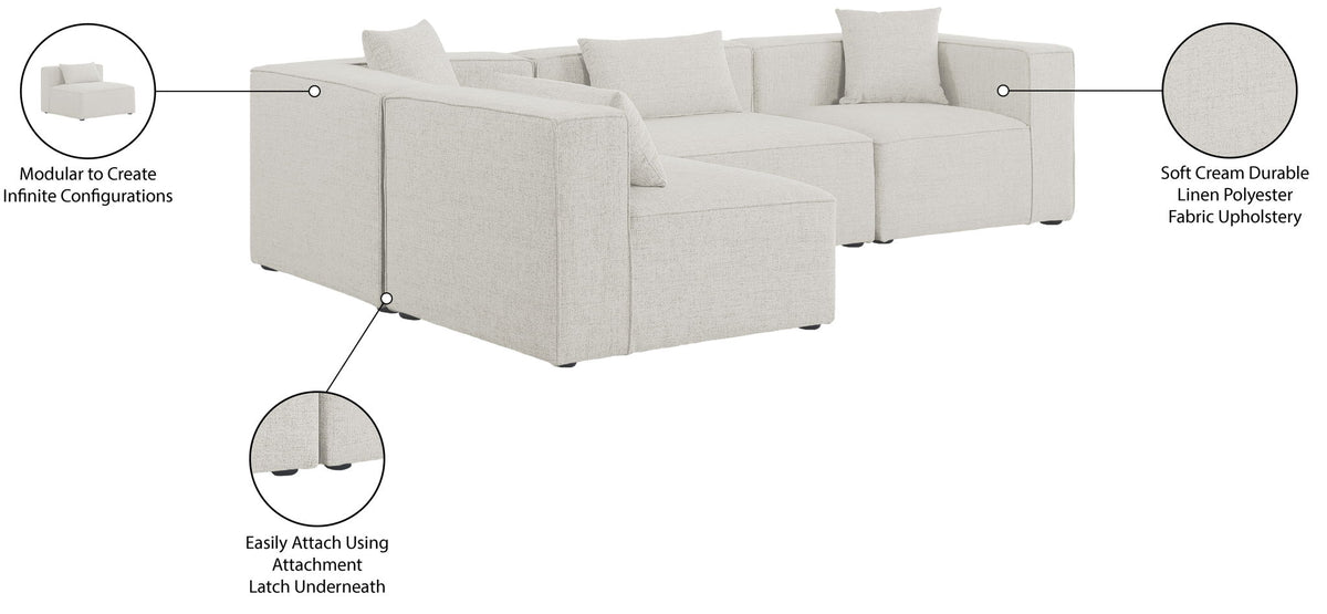 Cube - Linen 4 Piece Modular Corner Sectional
