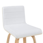 Vienna - Modern Swivel Bar Height Stool - Patterned Oak Wood Frame