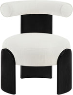 Calder - Linen Textured Fabric Upholstered Accent Chair - Painted Black Base