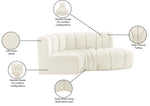 Arc - Velvet 3 Piece Modular L-Shaped Sofa