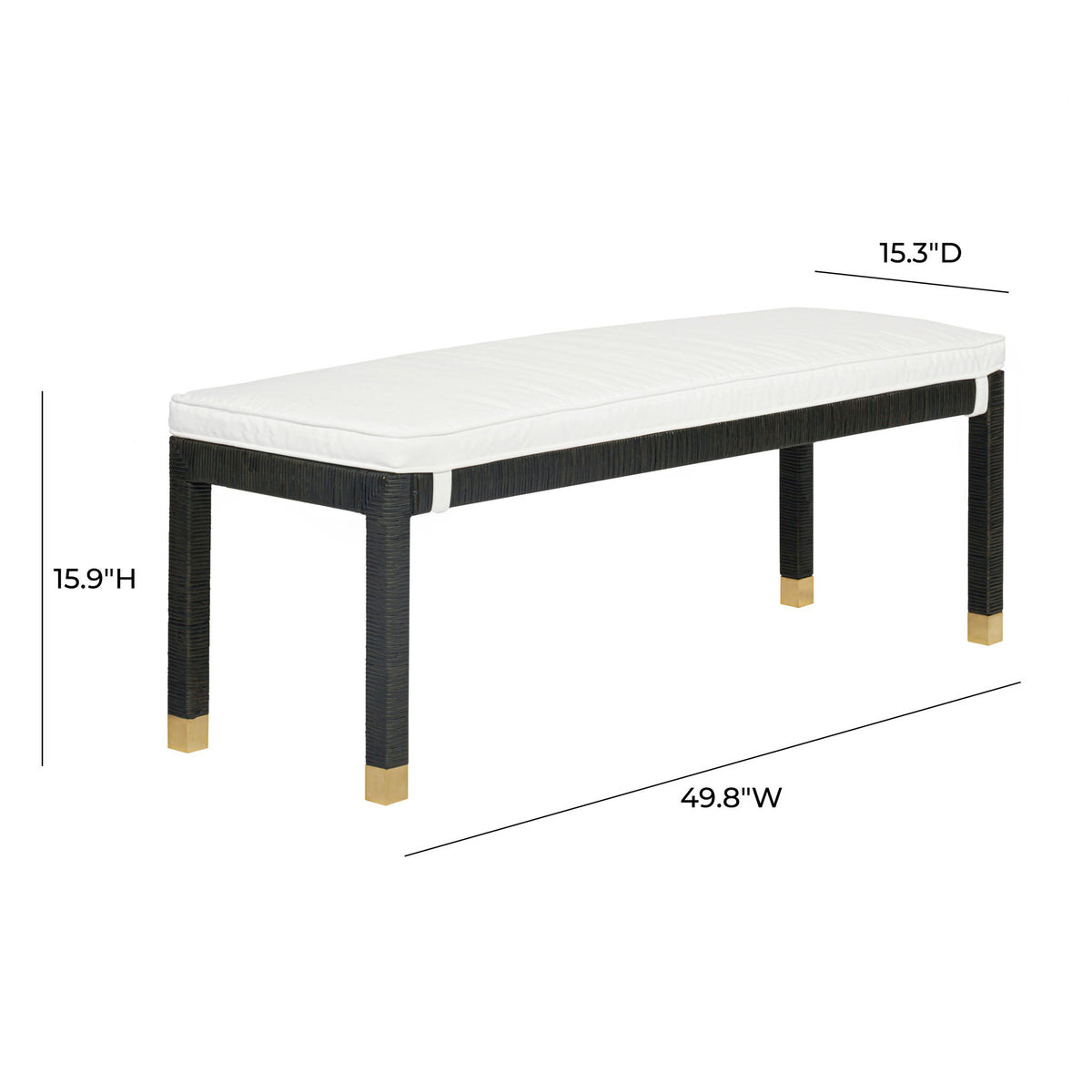 Amara - Woven Rattan Bench