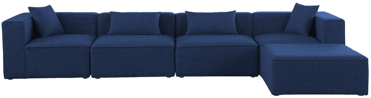 Cube - Linen 5 Piece Modular Sectional With Chaise