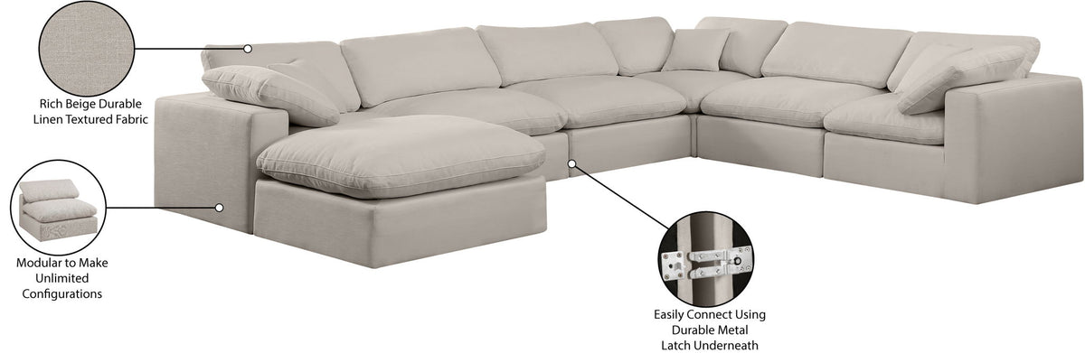 Comfy - 7 Piece Linen Modular Sectional With Chaise
