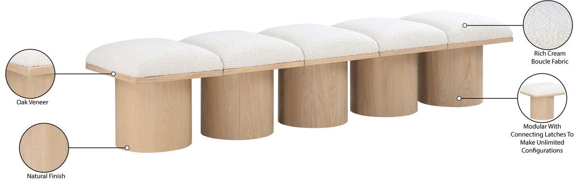 Pavilion - 5 Piece Modular Bench With Natural Base
