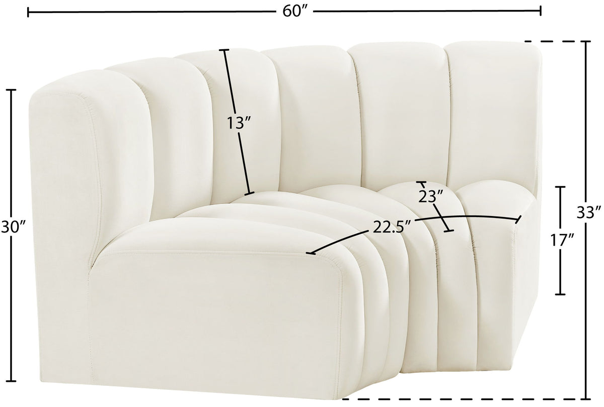 Arc - Velvet 2 Piece Modular Sofa