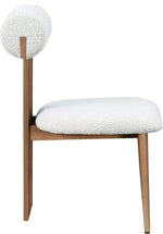 Dario - Boucle Dining Chair With Brown Frame (Set of 2) - Cream