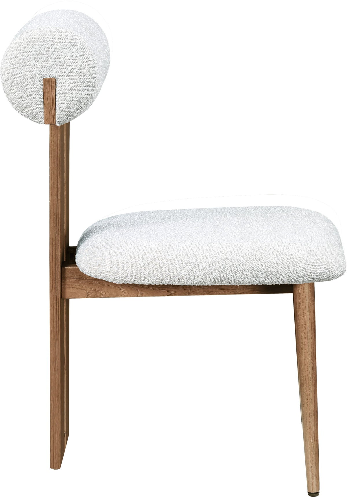 Dario - Boucle Dining Chair With Brown Frame (Set of 2) - Cream