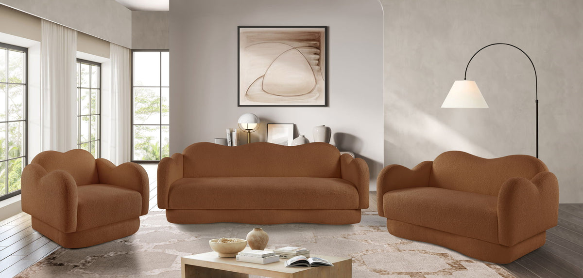 Bloom - Teddy Fabric Chair - Saddle