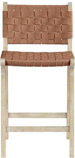 Entwine - Vegan Leather Upholstered Counter Stool - Painted Natural