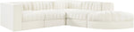 Rummi - Velvet Performance Fabric Upholstered 5 Piece Modular Sectional