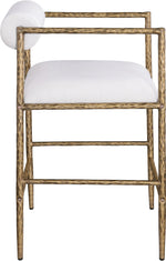 Axis - Linen Textured Cream Fabric Upholstered Counter Stool (Set of 2)