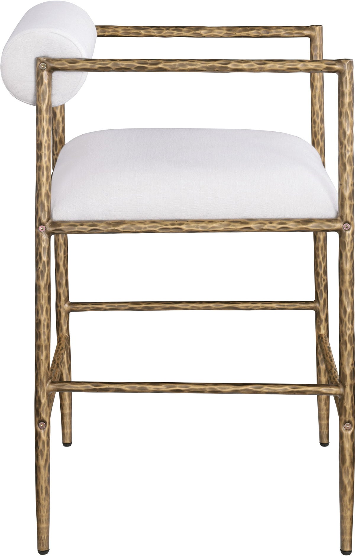 Axis - Linen Textured Cream Fabric Upholstered Counter Stool (Set of 2)