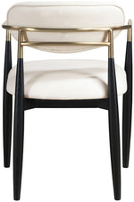 Riccio - Faux Leather Dining Arm Chair (Set of 2) - Black And Gold Frame