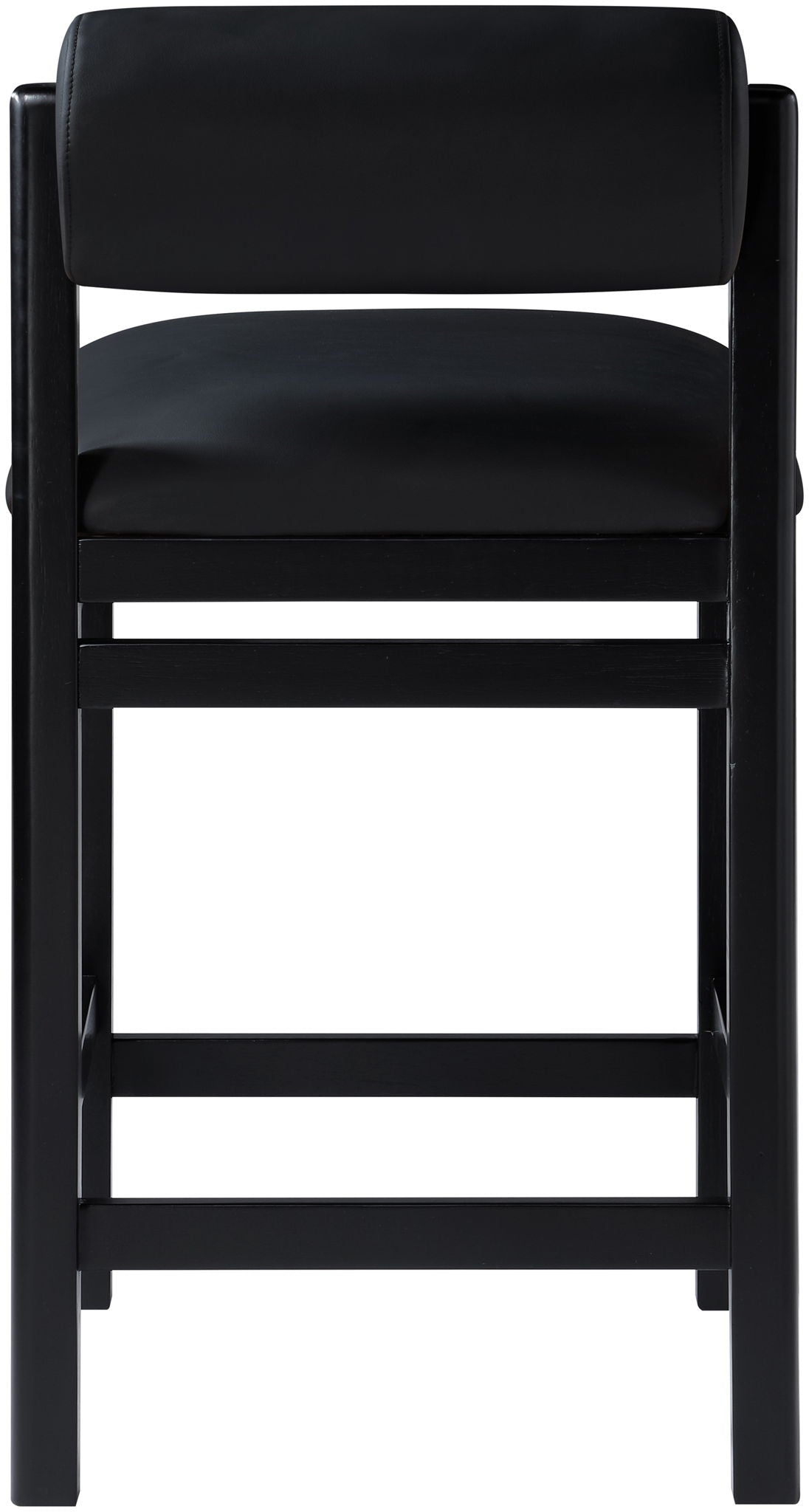 Roundhill - Faux Leather Counter Stool - Black Frame