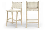 Entwine - Vegan Leather Upholstered Counter Stool - Painted Natural