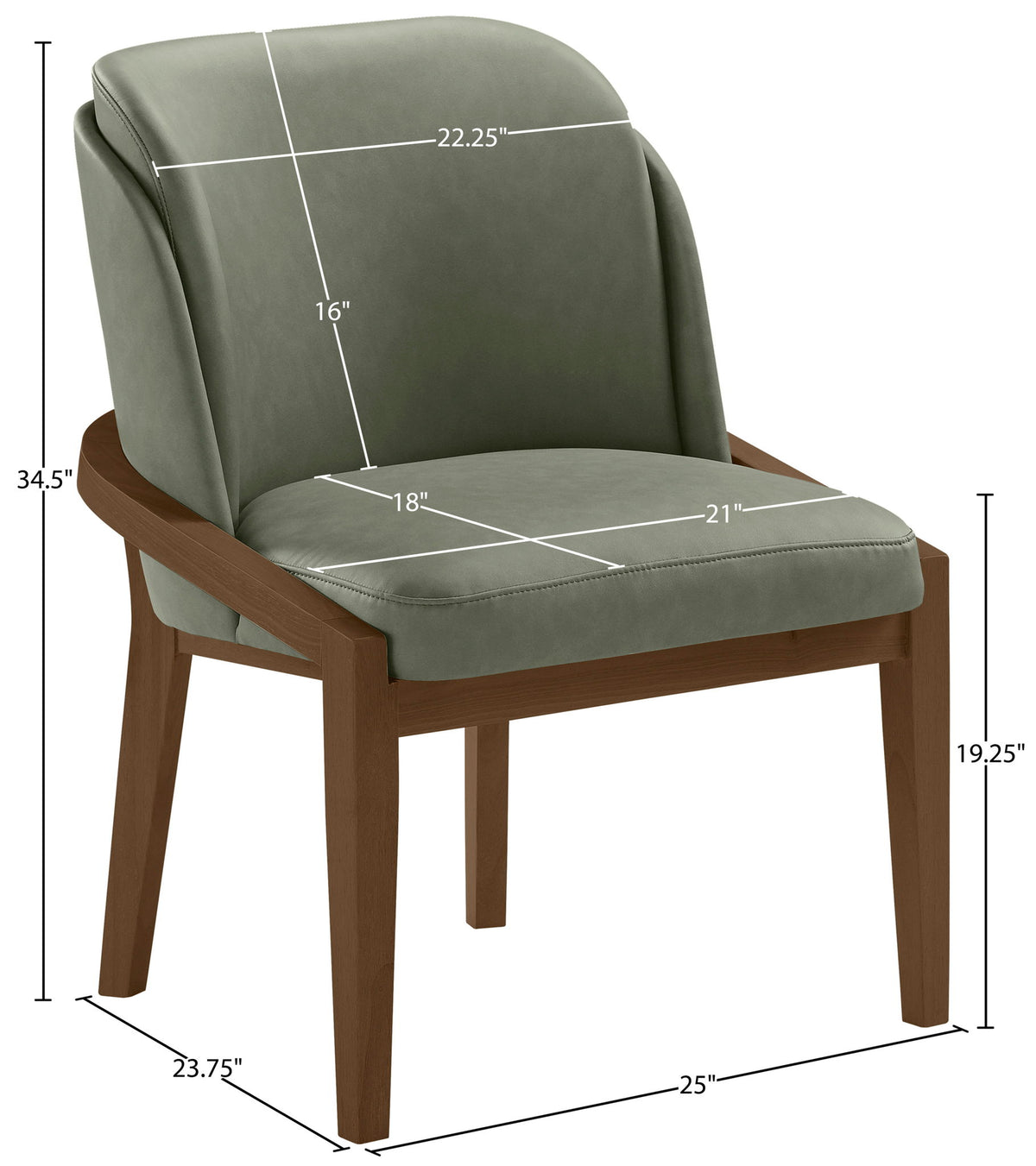 Navo - Vegan Leather Upholstered Dining Chair - Green