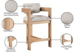 Sacha - Linen Stool With Natural Base