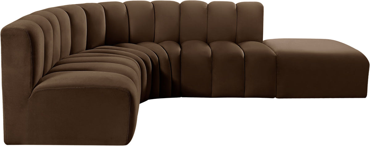 Arc - Velvet 5 Piece Corner Modular Sofa