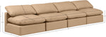 Indulge - Faux Leather 4 Piece Modular Armless Sofa - Tan