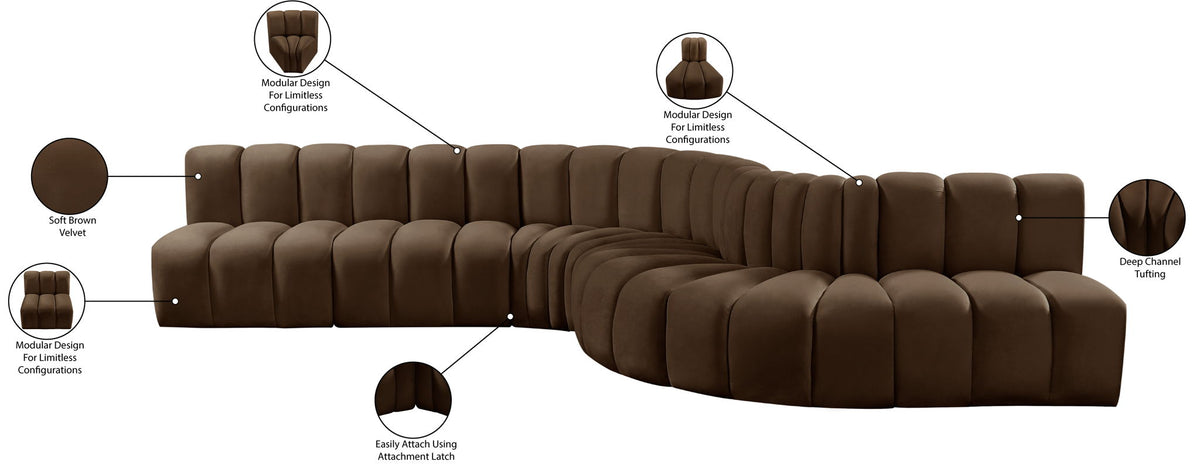 Arc - Velvet 7 Piece Modular Sofa