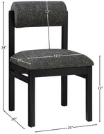 Roundhill - Fabric Dining Chair (Set of 2) - Black Frame