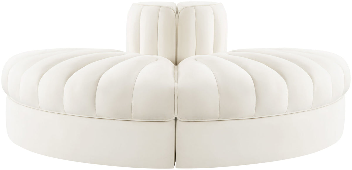 Rummi - Velvet Performance Fabric Upholstered 2 Piece  Rounded Modular Loveseat