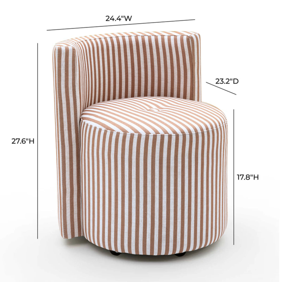 Alyssa - Striped Rolling Desk Chair