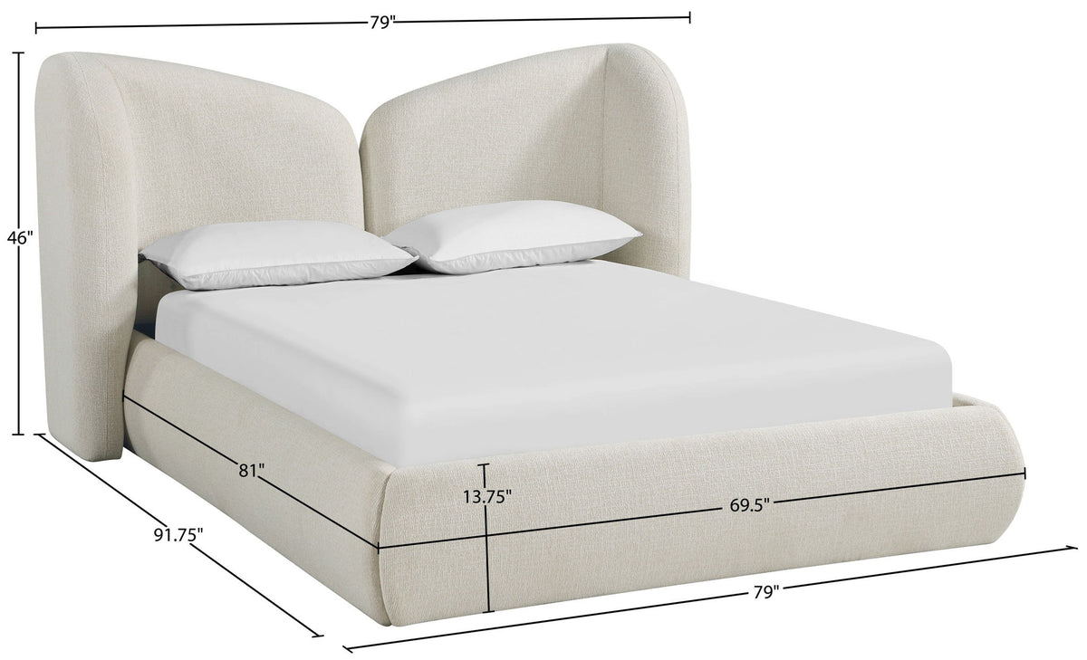Elowen - Chenille Fabric Upholstered Bed