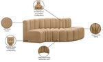 Arc - Velvet 4 Piece L-Shaped Modular Sofa
