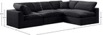 Comfy - 4 Piece Velvet Modular Armless Sectional