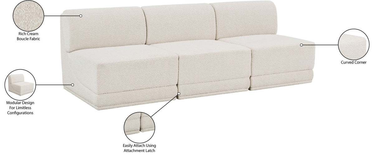 Ollie - 3 Seat Armless Modular Sofa