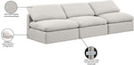 Indulge - Linen 3 Seat Modular Armless Sofa